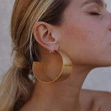 Women's Hoop Stud Earrings Big Pendant Drop Dangle