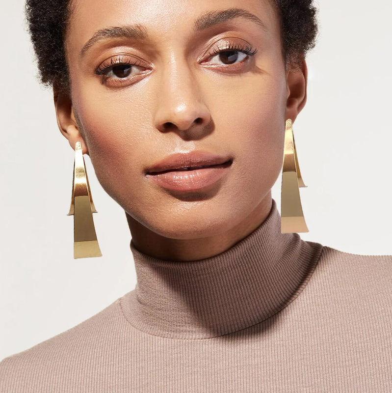 Women's Hoop Stud Earrings Big Pendant Drop Dangle