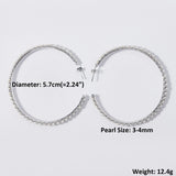 Freshwater Pearl 925 Sterling Silver Big Hoop Earring For Women