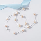 Freshwater Pearl 925 Silver Large Circle Hoop Earrings Gift Jewelry
