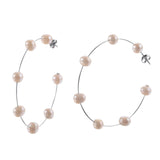 Freshwater Pearl 925 Silver Large Circle Hoop Earrings Gift Jewelry