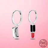 925 Silver Dog Paw & Travel CZ Earrings