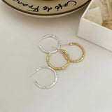 Thick Round Circle 925 Silver Hoop Earrings for Women