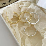 Thick Round Circle 925 Silver Hoop Earrings for Women