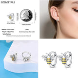 925 Sterling Silver Rosegold CZ Hoop Earrings