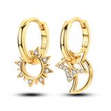 925 Sterling Silver Rosegold CZ Hoop Earrings