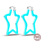 925 Sterling Silver Rosegold CZ Hoop Earrings