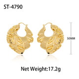24k Plated Cell Pattern Hoop Earrings for Women