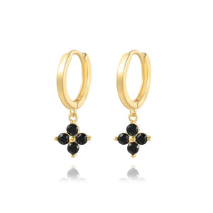 925 Silver Hoop Earrings with Colorful Zircon