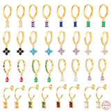 925 Silver Hoop Earrings with Colorful Zircon