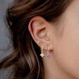 925 Silver Hoop Earrings with Colorful Zircon