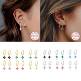 925 Silver Hoop Earrings with Colorful Zircon