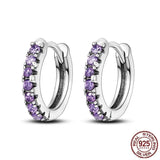 Heart-Shaped Hoop Earrings 925 Silver Zircon Fine Jewelry