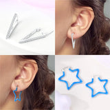 Heart-Shaped Hoop Earrings 925 Silver Zircon Fine Jewelry