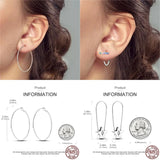Heart-Shaped Hoop Earrings 925 Silver Zircon Fine Jewelry