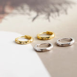 925 Sterling Silver Hoop Earrings Minimalist Golden Earring