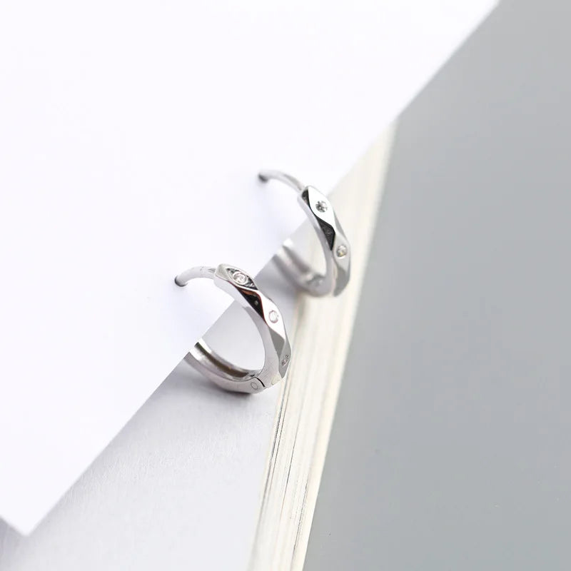 925 Sterling Silver Hoop Earrings Minimalist Golden Earring