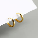 925 Sterling Silver Hoop Earrings Minimalist Golden Earring