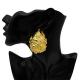 Bohemian Flower Hoop Earrings 24K Plated Copper Jewelry