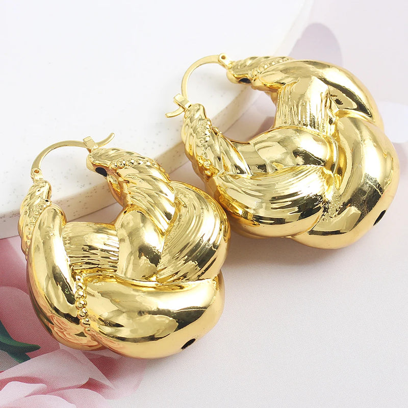 Copper African Hoop Earrings for Women - Dubai Drop