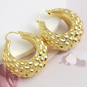 Copper African Hoop Earrings for Women - Dubai Drop Earrings