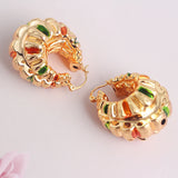 Copper African Hoop Earrings for Women Girls - Unique Dubai Drop Earrings