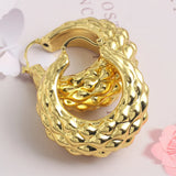 Copper African Hoop Earrings for Women - Dubai Drop Earrings
