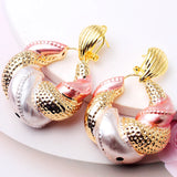 Copper African Hoop Earrings for Women Girls - Dubai Drop Earrings