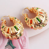 Copper African Hoop Earrings for Women Girls - Unique Dubai Drop Earrings