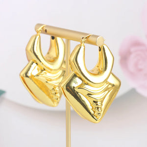 Copper African Hoop Earrings for Women - Unique Dubai Drop Earrings