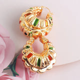 Copper African Hoop Earrings for Women Girls - Unique Dubai Drop Earrings