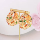 Copper African Hoop Earrings for Women Girls - Unique Dubai Drop Earrings