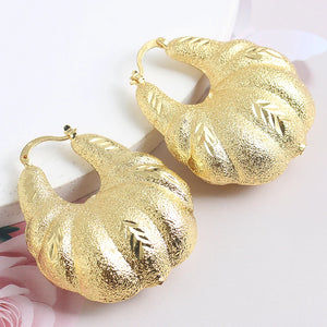 Copper African Hoop Earrings for Women Statement Earrings