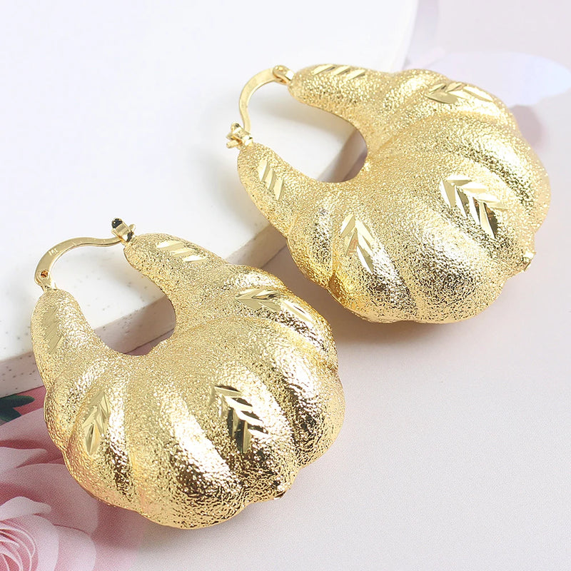 Copper African Hoop Earrings for Women Statement Earrings