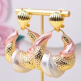 Copper African Hoop Earrings for Women Girls - Dubai Drop Earrings