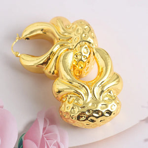 Copper African Hoop Earrings for Women Girls Jewelry Dubai Drop Earrings