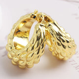 Copper African Hoop Earrings for Women - Dubai Drop Earrings