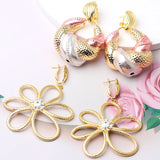 Copper African Hoop Earrings for Women Girls - Dubai Drop Earrings