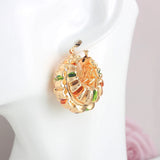 Copper African Hoop Earrings for Women Girls - Unique Dubai Drop Earrings