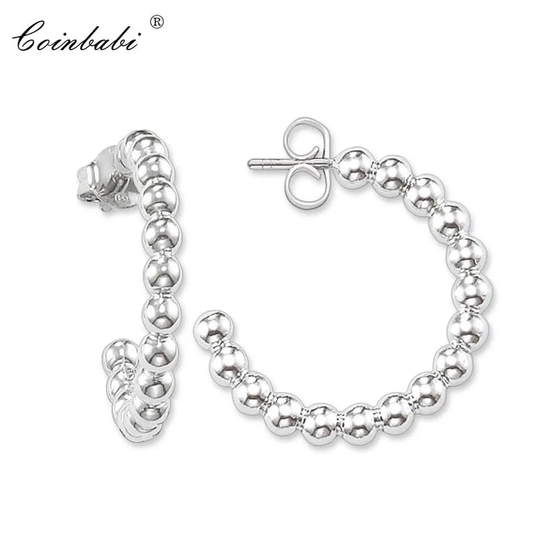 Bohemia Hoop Earrings 925 Sterling Silver Zirconia Jewelry