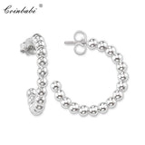 Bohemia Hoop Earrings 925 Sterling Silver Zirconia Jewelry