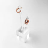 Pink Hoop Earrings 925 Sterling Silver Zirconia Jewelry