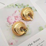 24K Plated Hoop Earrings for Women Round Circle Copper Clips