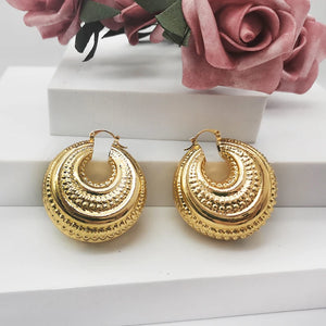 24K Plated Hoop Earrings for Women Round Circle Copper Clips