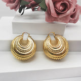 24K Plated Hoop Earrings for Women Round Circle Copper Clips