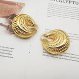 24K Plated Hoop Earrings for Women Round Circle Copper Clips