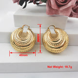 24K Plated Hoop Earrings for Women Round Circle Copper Clips