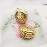 24K Plated Hoop Earrings for Women Round Circle Copper Clips
