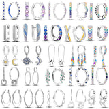 925 Silver CZ Brilliant Starlight Hoop Earrings