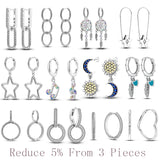 925 Silver CZ Brilliant Starlight Hoop Earrings